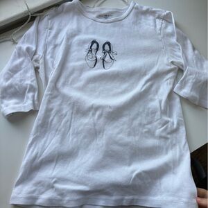 Brandy Melville Shirt with Ballet Shoe Design